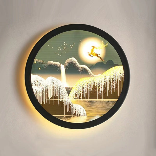 Style Wall Painting Simple Lamps