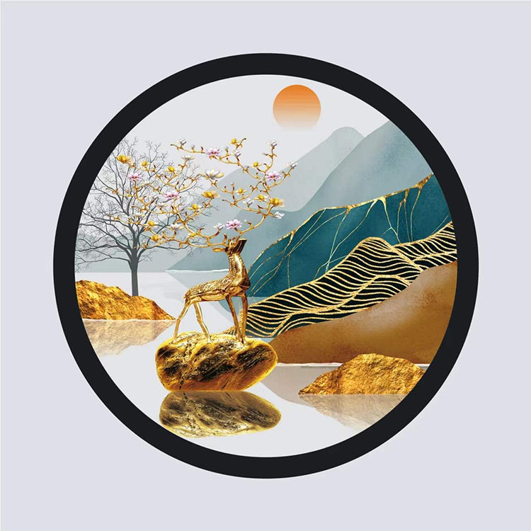 Stilvolle Wandmalerei, schlichte Lampen